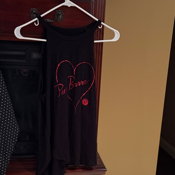 Pure Barre Tops - Black Tank Top with Red Heart Design